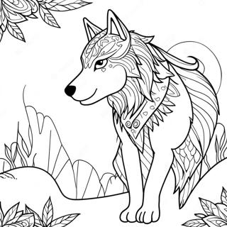 Loup Esprit : Loup Ailé Magique Mythique Pages À Colorier