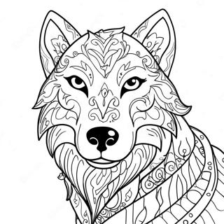 Page A Colorier Loup Esprit Mythique Magique 52406-43595