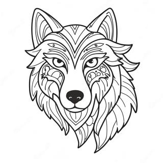 Page A Colorier Loup Esprit Mythique Magique 52406-43596