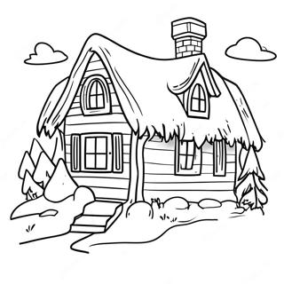 Page A Colorier De Chalet Dhiver Douillet 52477-43665