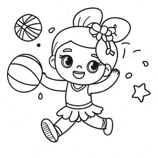 Page A Colorier Cheerleader Avec Des Pompons 52567-43735