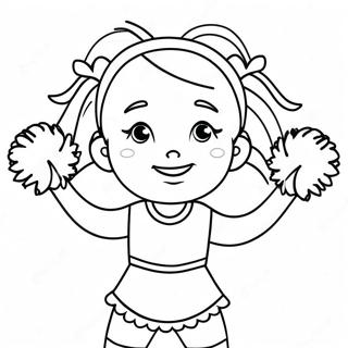 Page A Colorier Cheerleader Avec Des Pompons 52567-43736