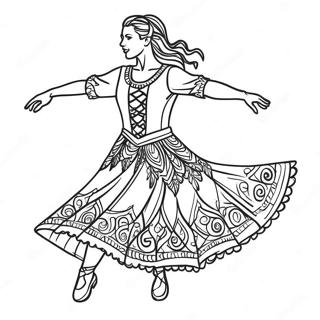 Page A Colorier Dun Danseur Irlandais Traditionnel En Costume 52597-43746