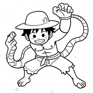 Page A Colorier De Luffy Dans Une Pose Dynamique De Snakeman 52627-43775