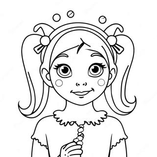 Page A Colorier De Cindy Lou Avec Des Lumieres De Noel 52777-43895