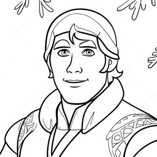 Page A Colorier De Kristoff Avec Un Fond Enneige 52787-43905