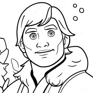 Page A Colorier De Kristoff Avec Un Fond Enneige 52787-43906