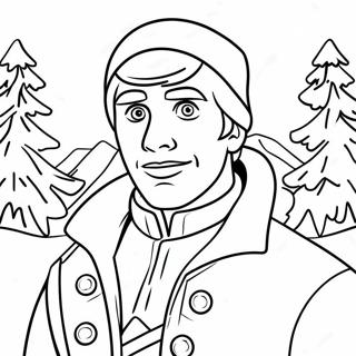 Page A Colorier De Kristoff Avec Un Fond Enneige 52787-43908