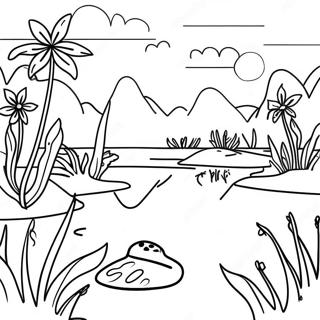 Page A Colorier Du Beau Paysage Des Zones Humides 52797-43911