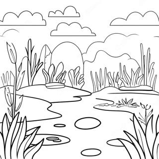 Page A Colorier Du Beau Paysage Des Zones Humides 52797-43912