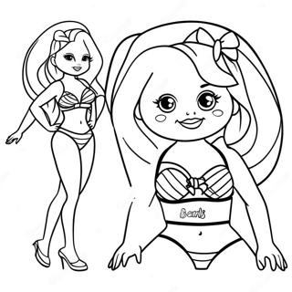 Page A Colorier De Barbie En Maillot De Bain 52806-43918