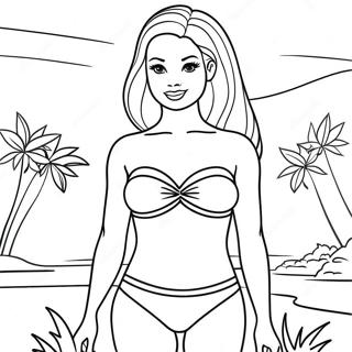 Page A Colorier De Barbie En Maillot De Bain 52806-43919