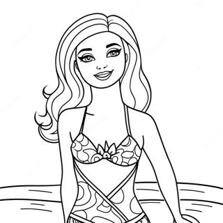 Page A Colorier De Barbie En Maillot De Bain 52806-43920