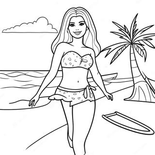 Page A Colorier De Barbie Samusant A La Plage 52807-43926