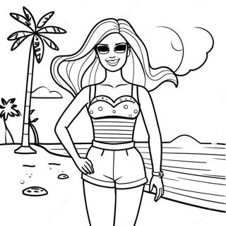 Page A Colorier De Barbie Samusant A La Plage 52807-43927