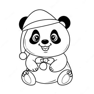 Panda De Noël Pages À Colorier