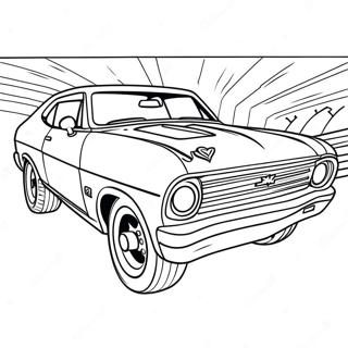 Scene De Course Chevy Nova A Colorier 52927-43996