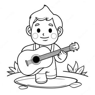 Garcon Avec Ukulele A Colorier 52956-44035