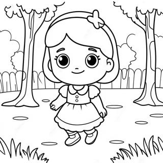 Page A Colorier De La Mignonne Ava Jouant Dans Le Parc 52967-44030