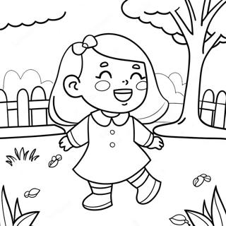 Page A Colorier De La Mignonne Ava Jouant Dans Le Parc 52967-44031