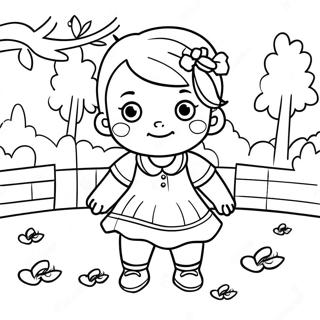 Page A Colorier De La Mignonne Ava Jouant Dans Le Parc 52967-44032