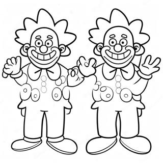 Page A Colorier Krusty Le Clown En Tenue Drole 52997-44064