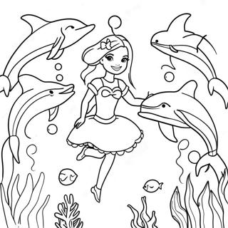 Page A Colorier De Barbie Et Laventure Sous Marine Des Dauphins 53067-44121