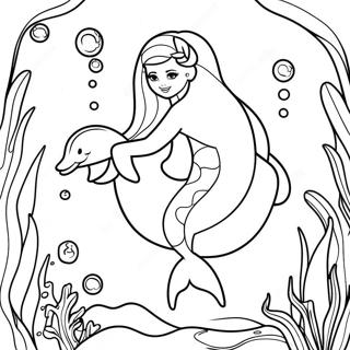 Page A Colorier De Barbie Et Laventure Sous Marine Des Dauphins 53067-44123