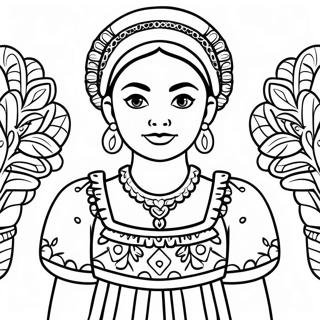 Fille Mexicaine Pages À Colorier