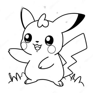 Mignon Pikachu En Train De Jouer A Colorier 53147-44182