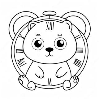 Page A Colorier Horloge Animaux Mignons 53207-44234