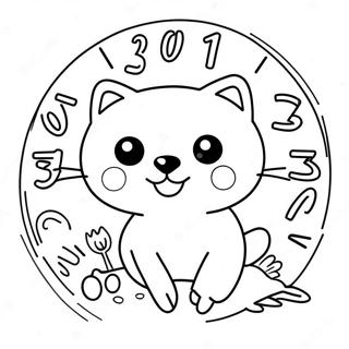 Page A Colorier Horloge Animaux Mignons 53207-44235