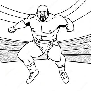 Page A Colorier Lutteur Wwe Editable Sautant Sur Un Adversaire 53237-44267