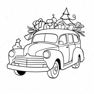 Voiture De Noël Pages À Colorier