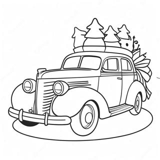 Page A Colorier De Voiture De Noel Festive 53278-44278