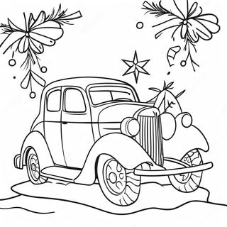 Page A Colorier De Voiture De Noel Festive 53278-44279