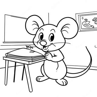 Page A Colorier De Souris Aventuriere En Classe 53288-44289