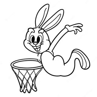 Page A Colorier Bugs Bunny En Train De Dunker 532-428