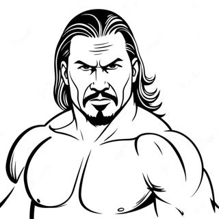 Page A Colorier De Silhouette De Lutteur Wwe Dynamique 53328-44325