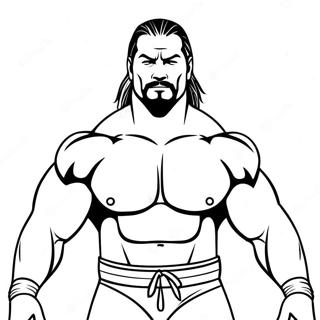 Page A Colorier De Silhouette De Lutteur Wwe Dynamique 53328-44327