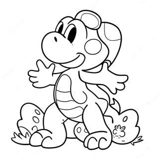 Page A Colorier De Yoshi Avec Des Oeufs Colores 53358-44350