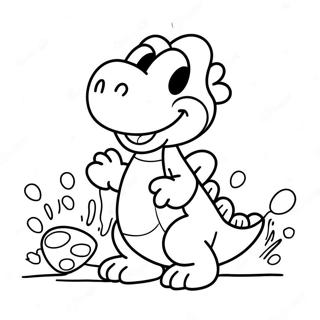 Page A Colorier De Yoshi Avec Des Oeufs Colores 53358-44351