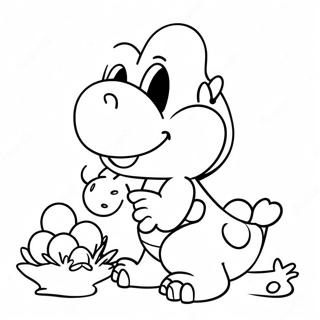 Page A Colorier De Yoshi Avec Des Oeufs Colores 53358-44352