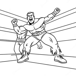 Page A Colorier Dun Lutteur De La Wwe Sautant Sur Un Adversaire 53418-44388