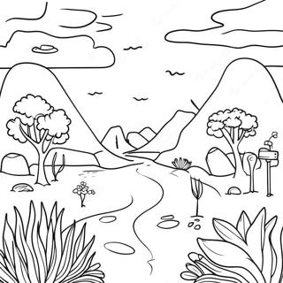 Page A Colorier Paysage Surrealiste De Reve 53439-44402