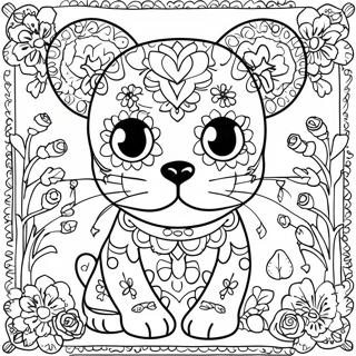 Page A Colorier Animal Dia De Los Muertos 53468-44406