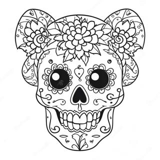 Page A Colorier Animal Dia De Los Muertos 53468-44407