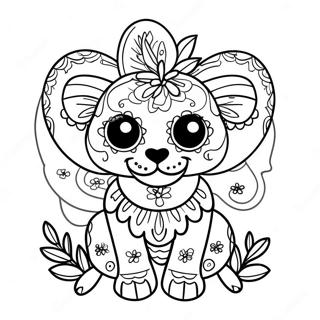 Page A Colorier Animal Dia De Los Muertos 53468-44408