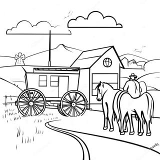 Page A Colorier Scene De Ferme Amish 53488-44430