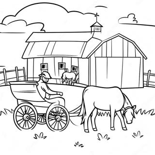 Page A Colorier Scene De Ferme Amish 53488-44431